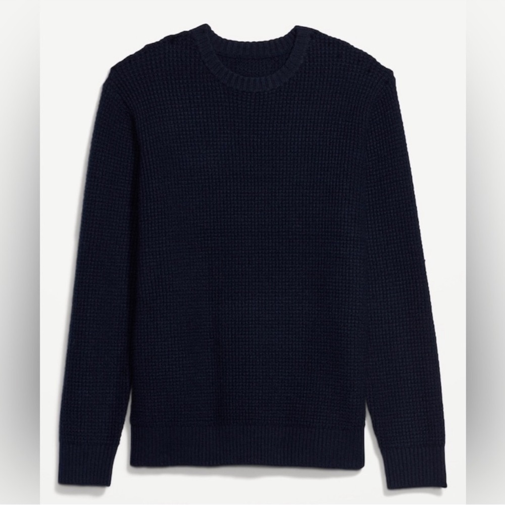 NWT! Men's Cozy In the Navy Waffle-Textured Crew-Neck Sweater ♠️